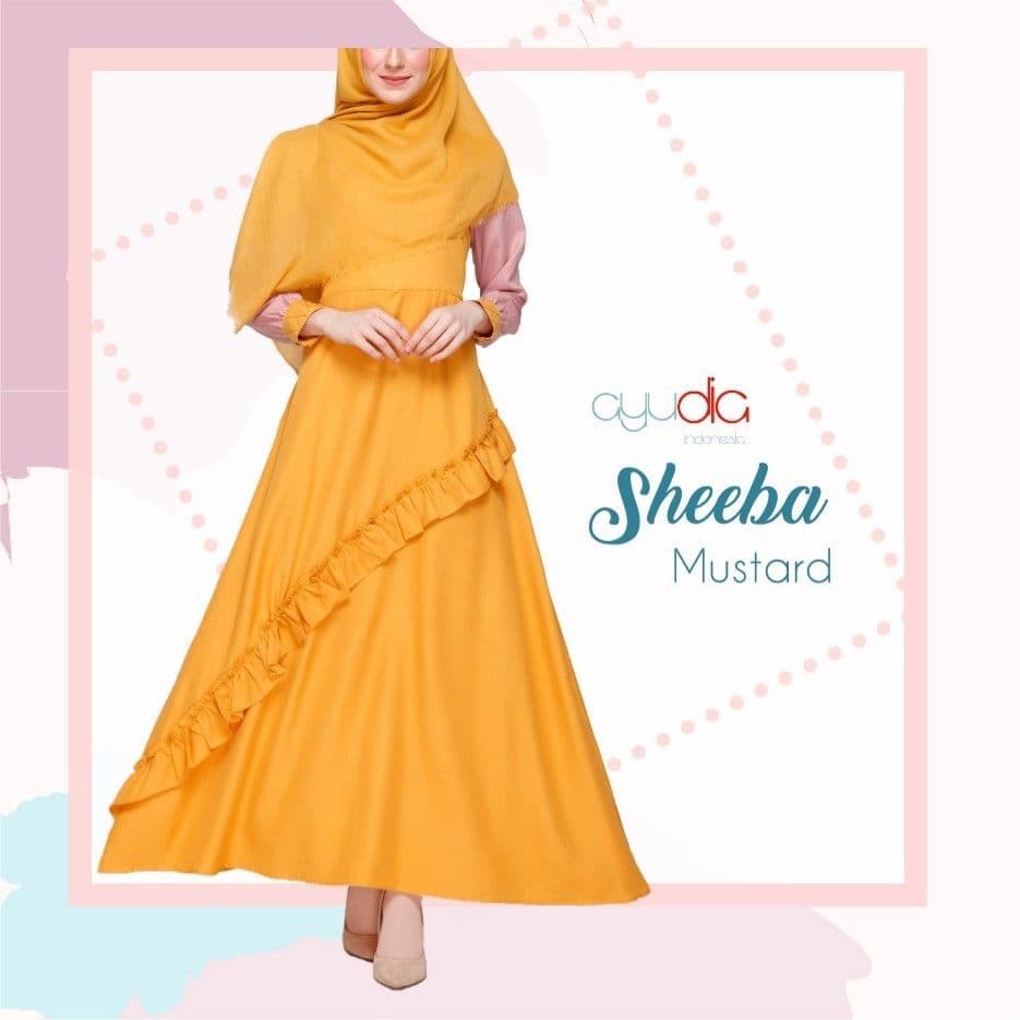[BISA COD] Gamis Cantik Mustard Sheeba Dress Madame Sexy Gamis Busui Original Ayudia