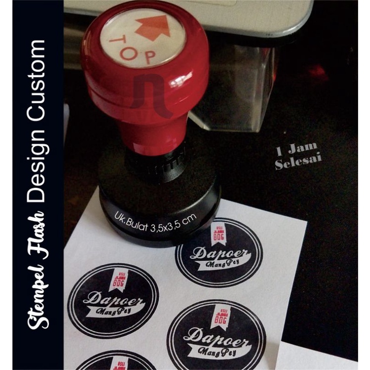 

Stempel custom bulat warni warni