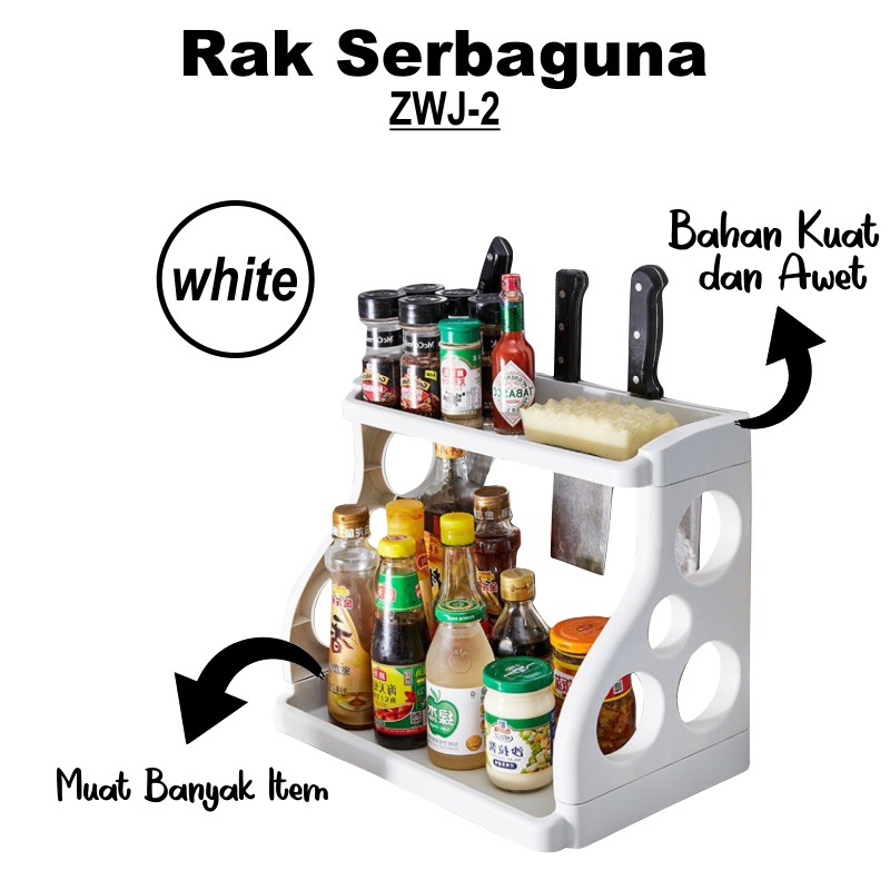Rak Serbaguna Plastik Tebal serbaguna Bumbu Dapur Kecap Bumbu 2 Susun Botol Toples portable