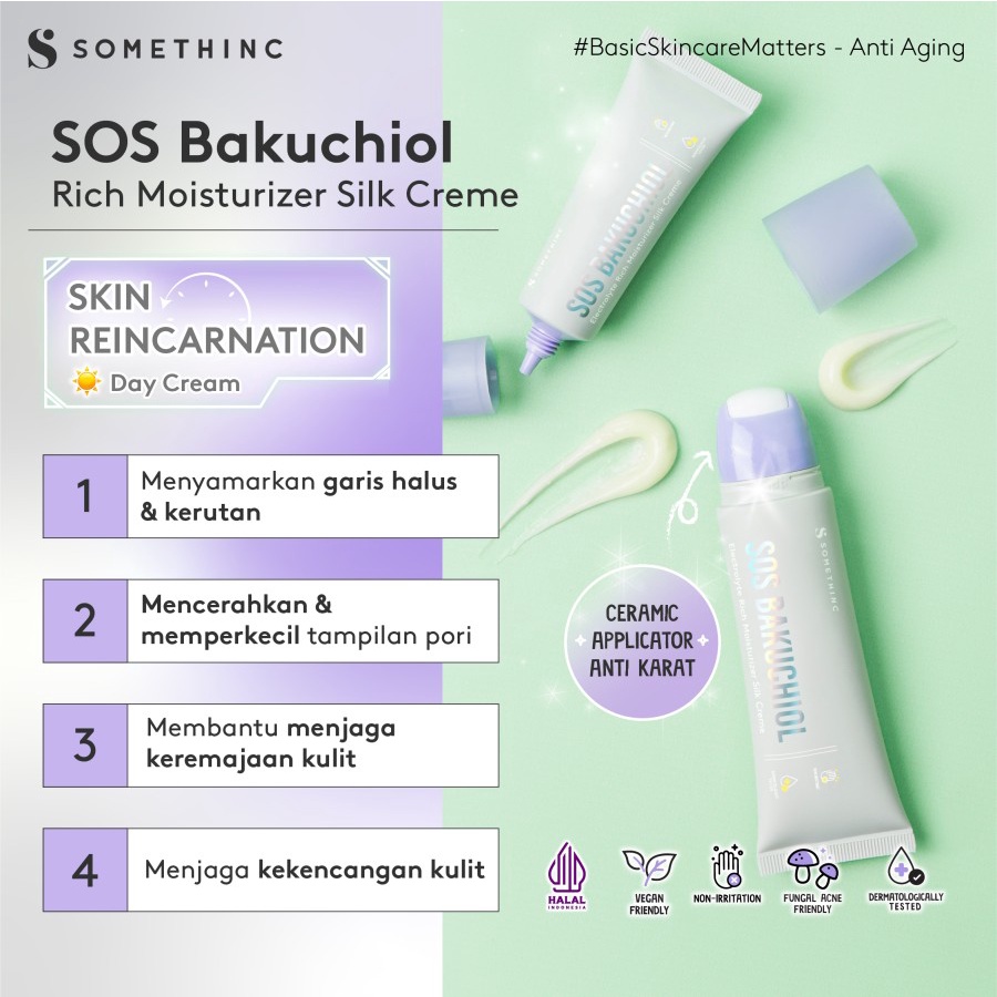 ★ BB ★  SOMETHINC SOS Bakuchiol Electrolyte Rich Moisturizer Silk Creme - Krim Pagi