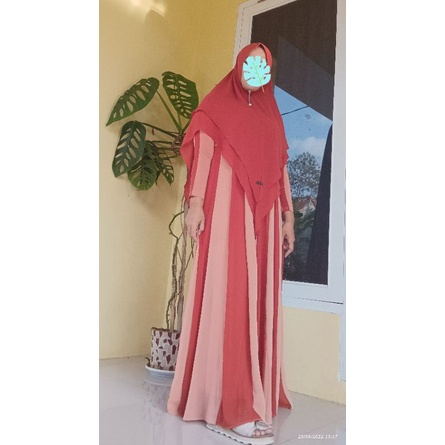 set gamis syari orange