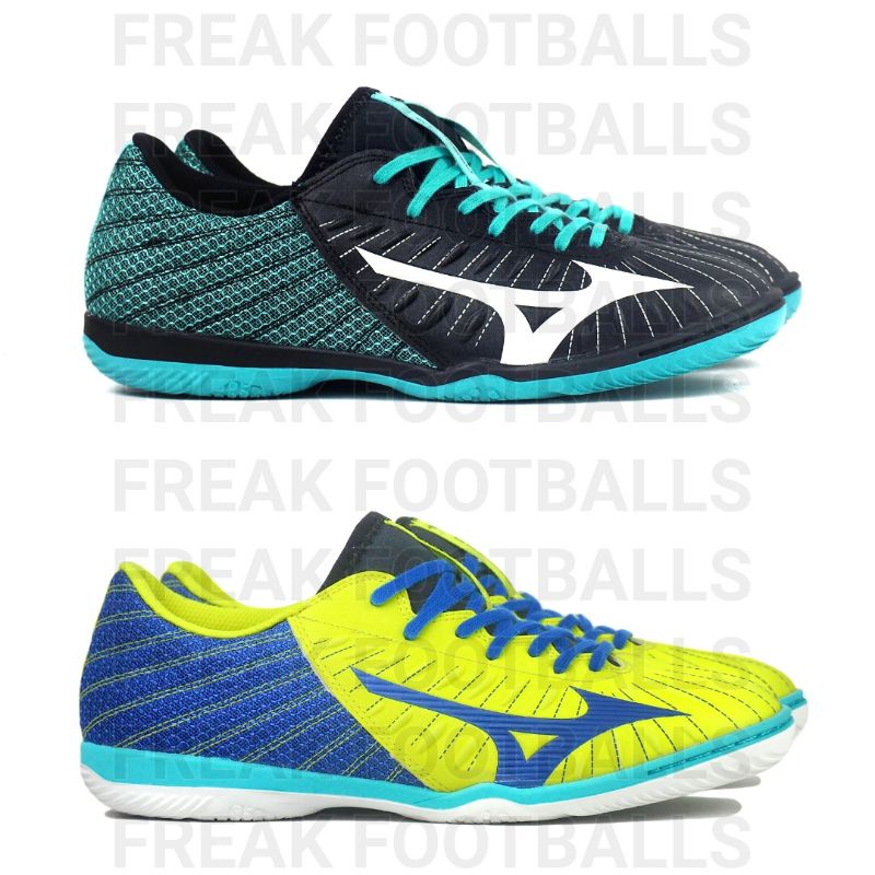 Sepatu Futsal Mizuno REBULA SALA SELECT IN - Black White Turquoise Surf The Web Gold  Original
