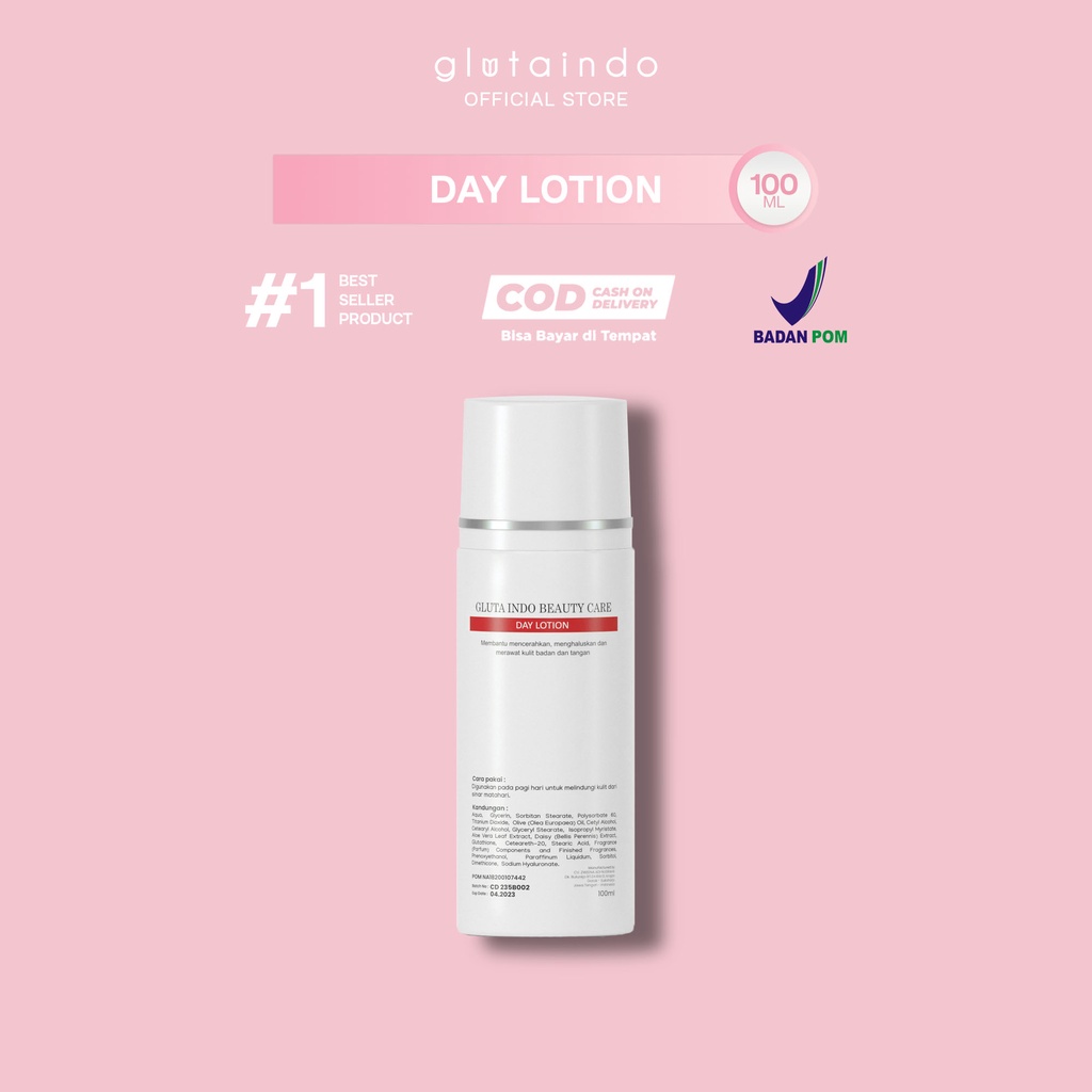 Jual Gluta Indo Beauty Care Day Lotion Hand body Pemutih Badan Glutathione + Stearic Acid 100