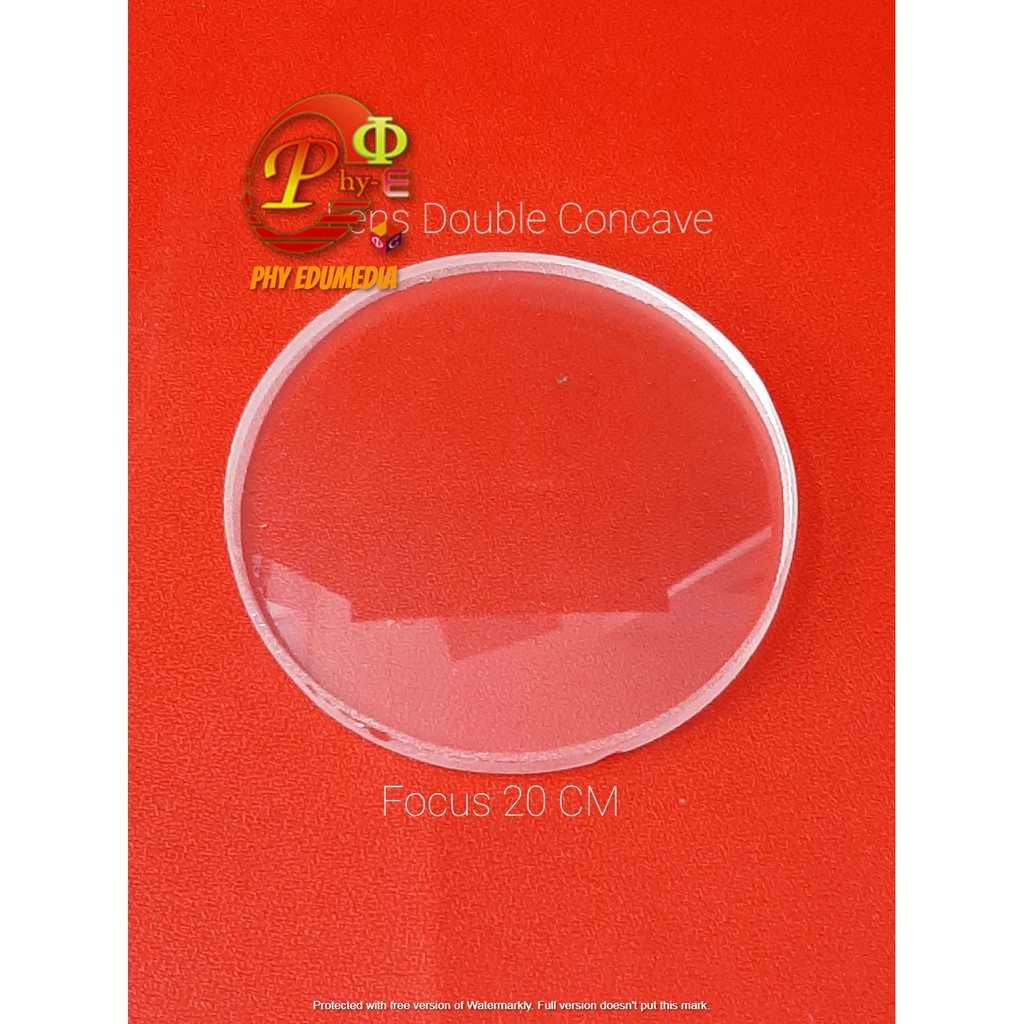 Lensa Cekung / Lens Double Concave / Double Cekung Lensa Fokus 20 CM Diameter 50 mm