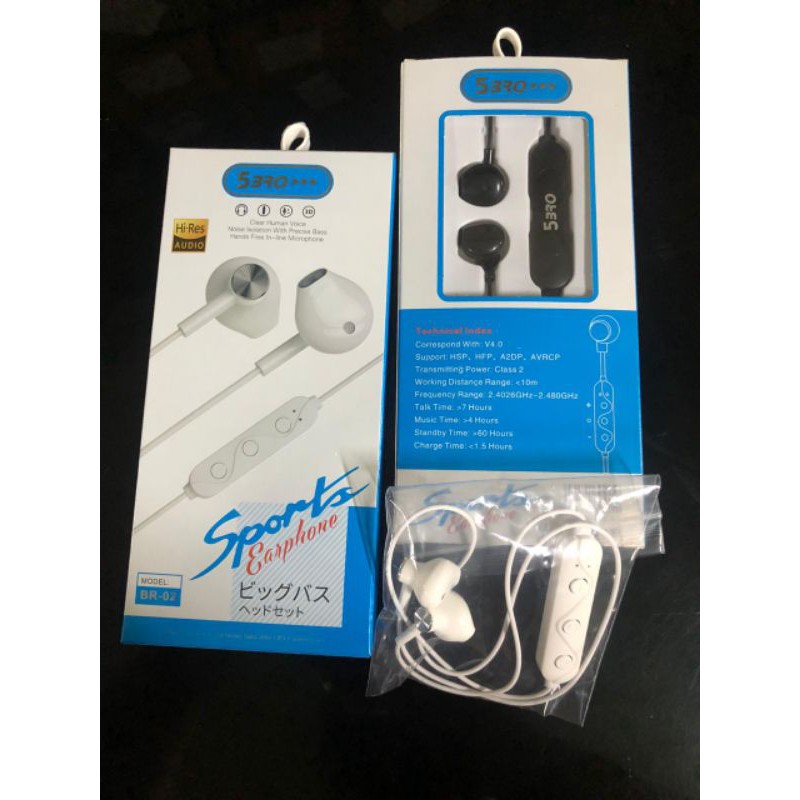 HEADSET HANDSFREE EARPHONE BLUETOOTH 5BRO SPORT