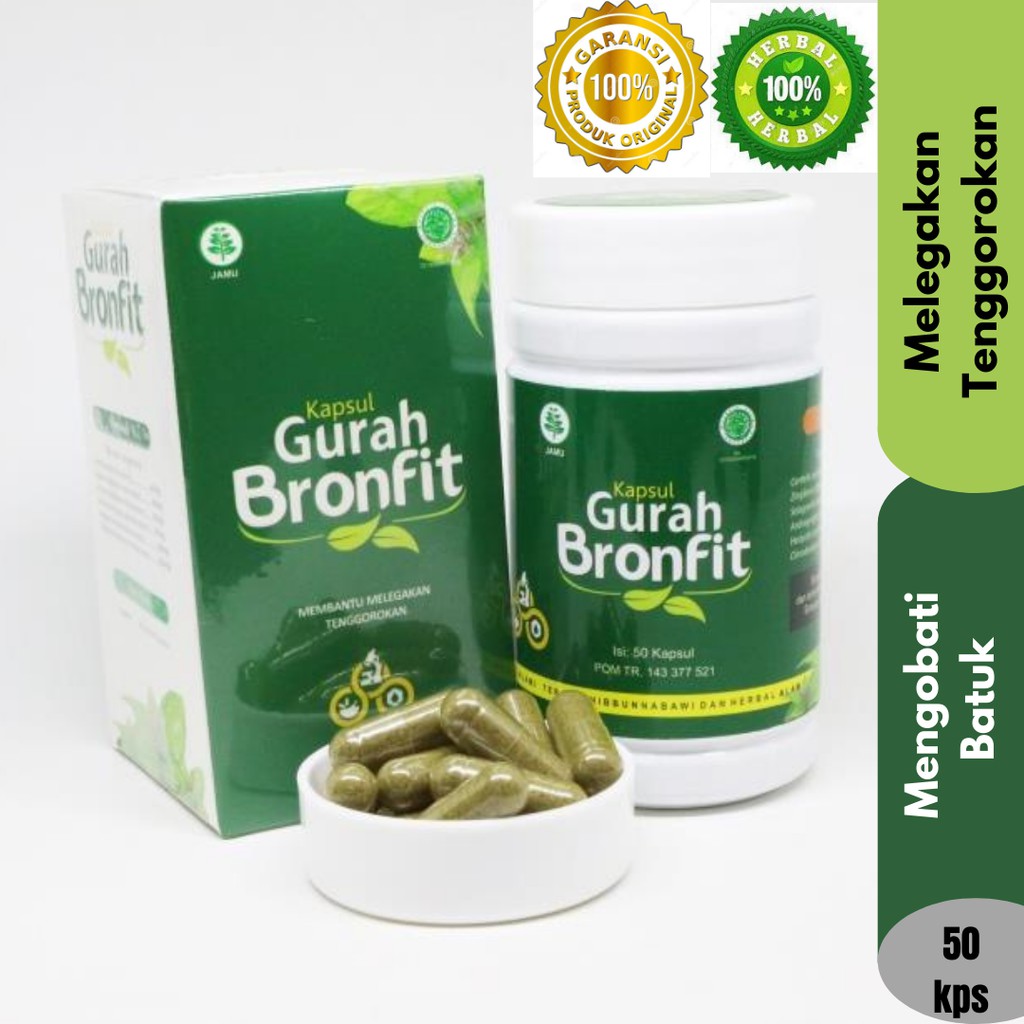 GURAH BRONFIT Naturafit | 100% Original isi 50 kapsul asli obat sesak nafas batuk paru paru TBC