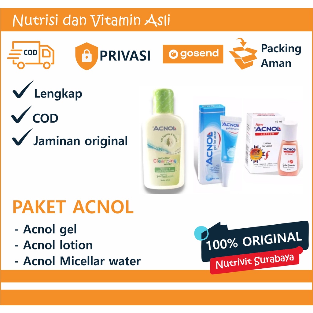 ACNOL LOTION/GEL/ MICELLAR WATER (PAKET)