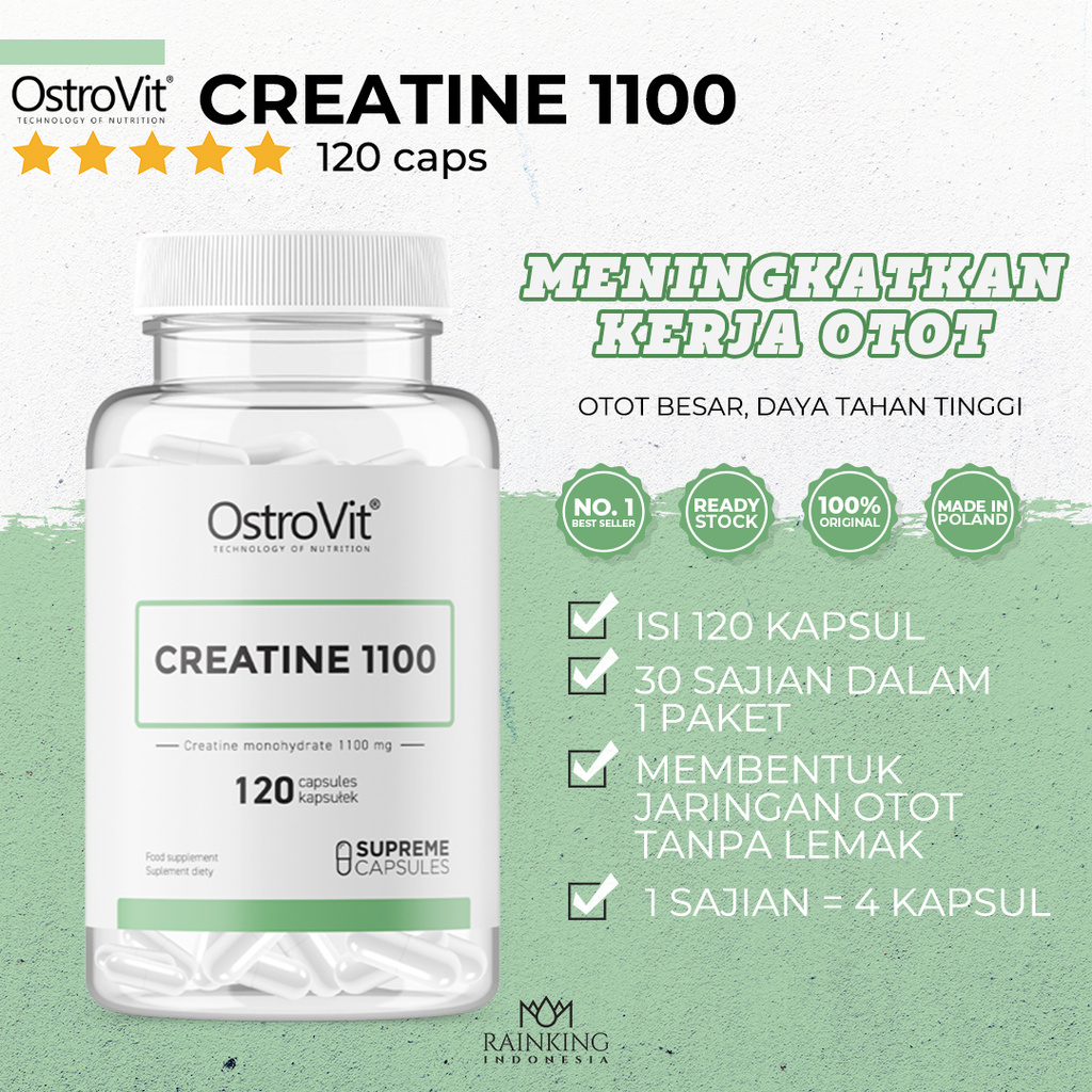 Suplemen Fitness Gym CREATINE 1100 Pembentuk Daya Tahan Otot Energi Stamina Imun Tubuh Otak Hati ORI