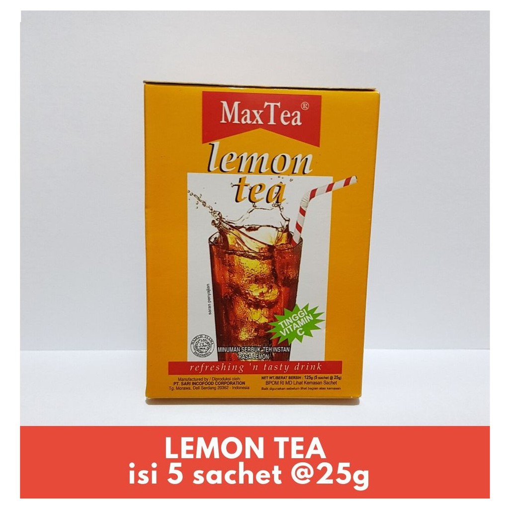 

Max Tea Lemon Tea 125 gr isi 5 sachet x 25 gr - MaxTea Lemon Tea 125 gr