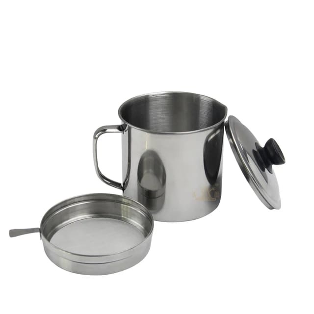 wadah minyak goreng 1.3 L oil pot stainless besar tempat bekas minyak goreng