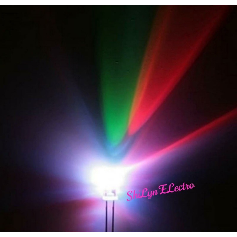 HARGA 10 PCS LED 5MM RGB 3 WARNA KEDIP MERAH BIRU HIJAU 3W 3V