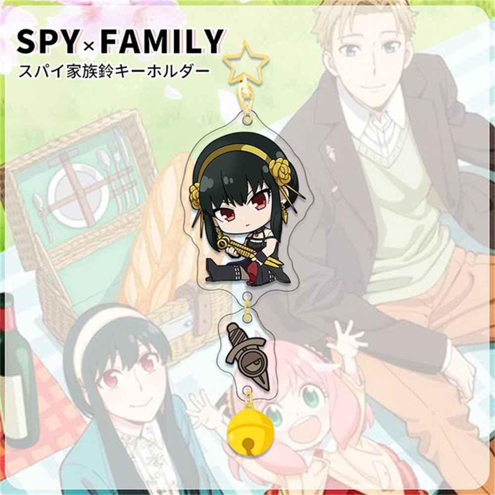 LANFY Interior Accessories Keychain Cartoon Acrylic Keychain SPY X FAMILY Women Men Key Rings Key Holder Anime Jewelry Anya Cosplay Yor Forger