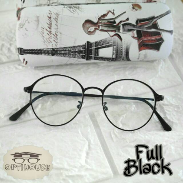 Frame kacamata bulat besi korea Olive 1302