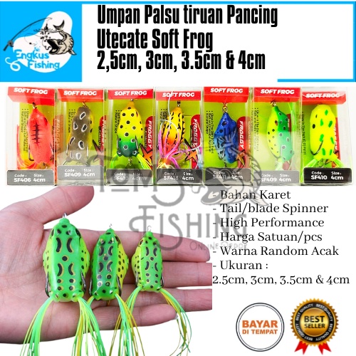 Umpan Pancing Casting Utecate Soft Frog Kodok Katak (3cm,3.5cm &amp; 4cm) Murah - Engkus Fishing