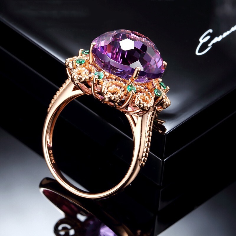 Cincin Model Hollow Warna Rose Gold Untuk Wanita