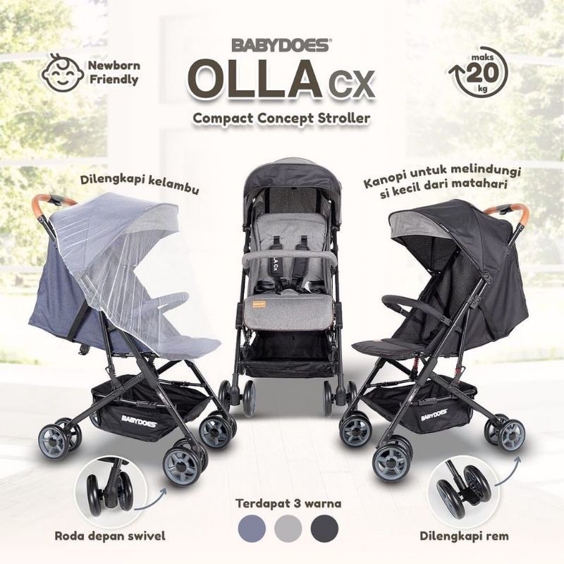 Makassar - Stroller Bayi Babydoes OLLA CX Compact Size / NEW HOLA CH-SY314 Kereta Dorong Bayi