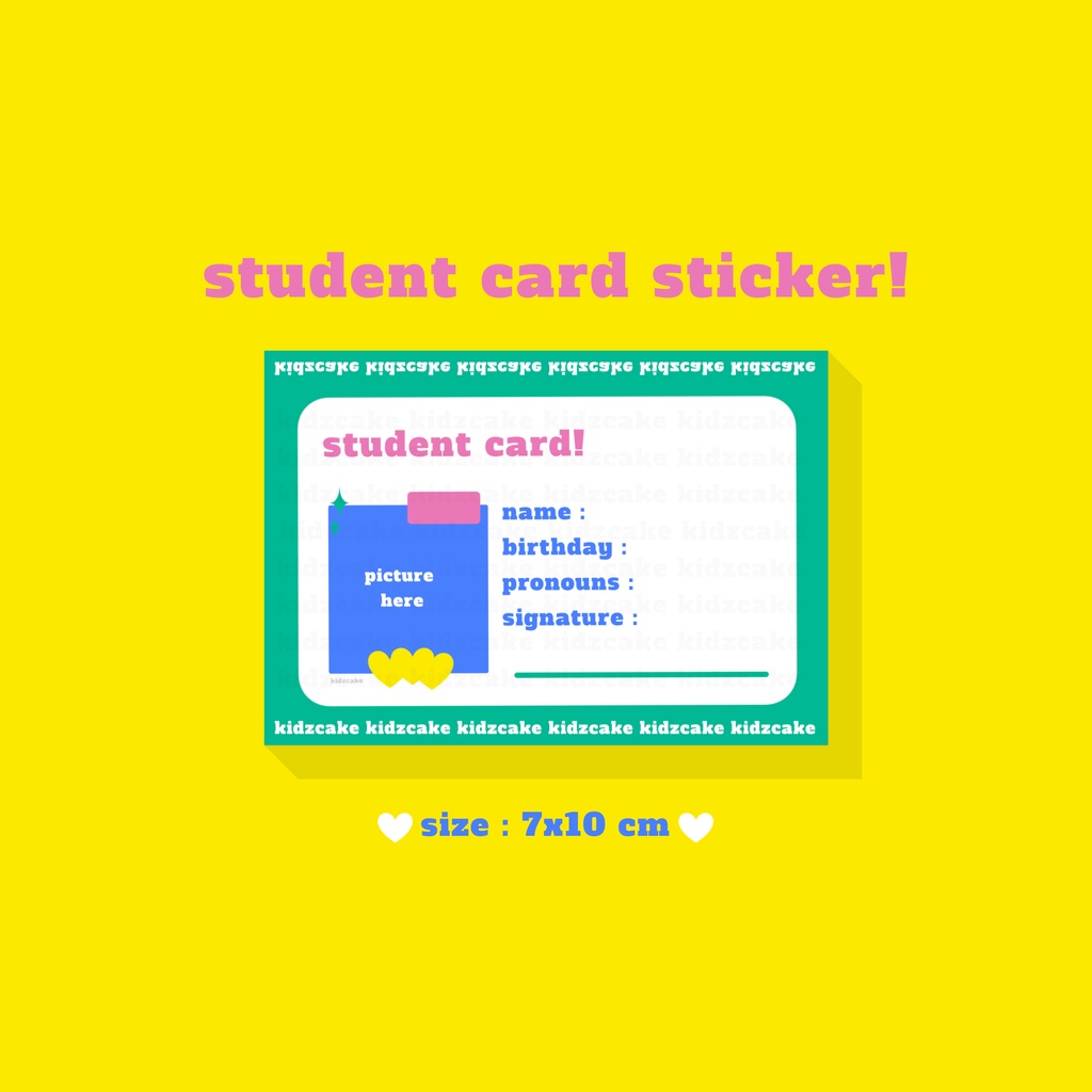 

kidzcake | student card sticker