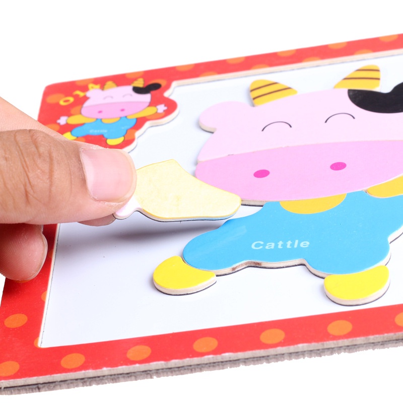 Mainan Edukasi Anak Puzzle Kartun Papan Magnet Untuk Anak 0-3 Tahun