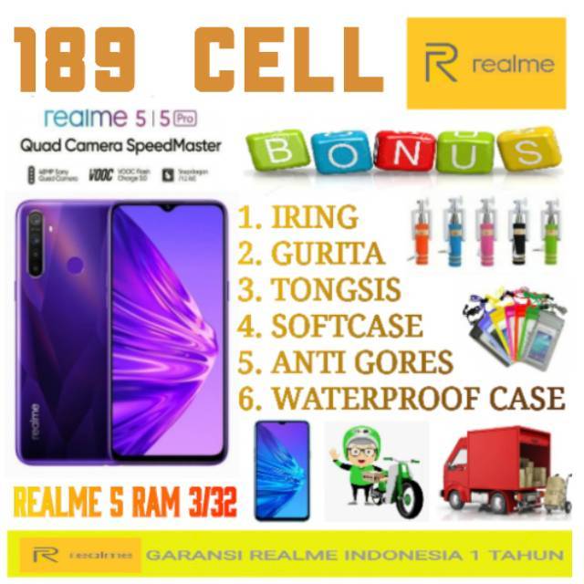 REALME 5 RAM 3/32 GARANSI RESMI REALME INDONESIA