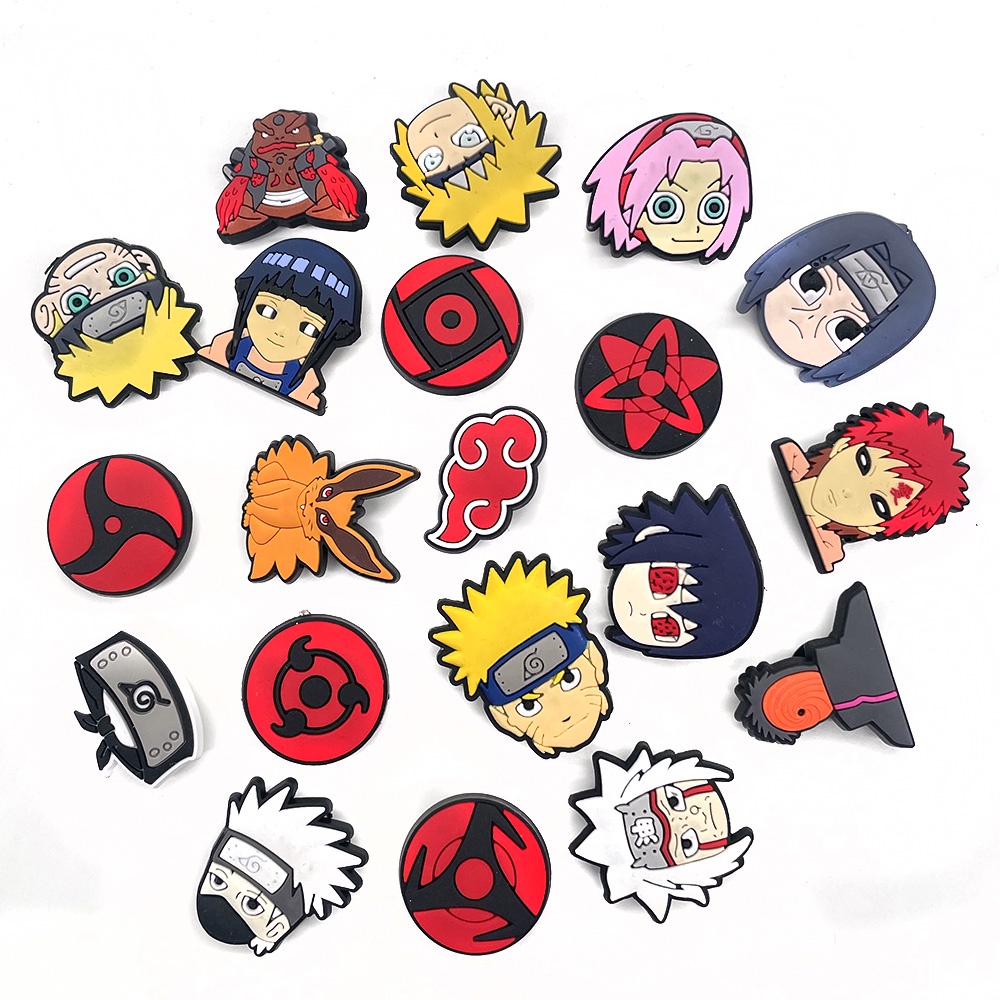 jibbitz crocs croc charms Bahan PVC Desain Kartun anime naruto Gaya Jepang Untuk s