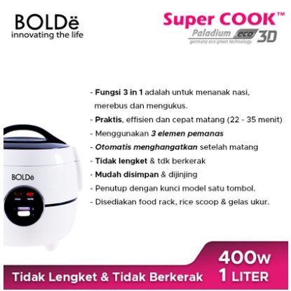 Rice Cooker Super Cook 3D Palladium ECO Bolde