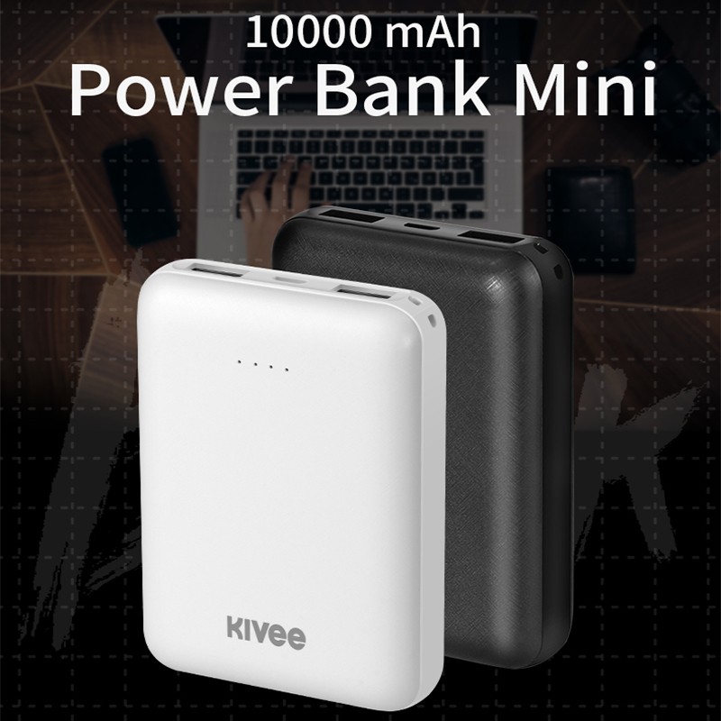 KIVEE PowerBank Mini LED 10000mah Dual USB Fast Charging Real Capacity