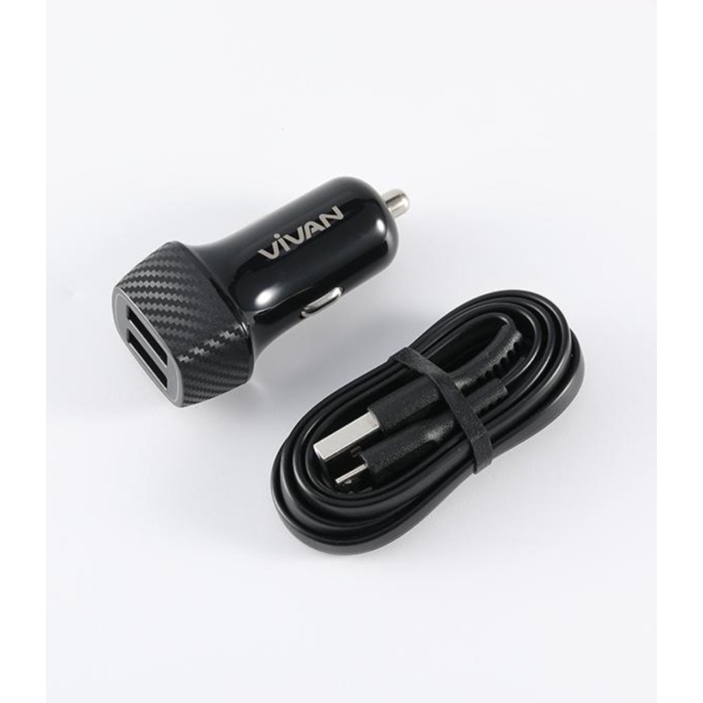 Charger Mobil 2 USB 3A VIVAN - Car Charger 3A Real Output CC02S