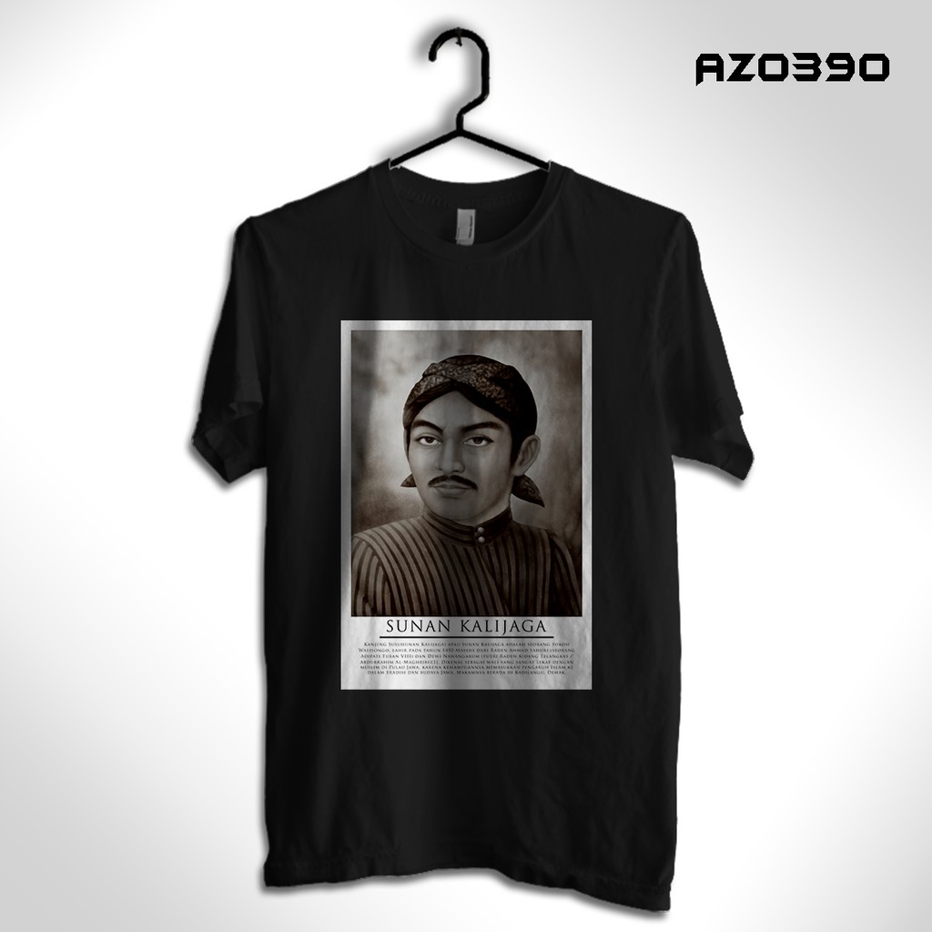 BAJU KAOS SUNAN KALIJAGA HITAM ADA SIZE JUMBO