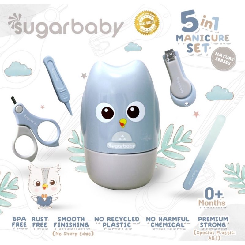 SUGAR BABY 5 IN 1 MANICURE SET NATURE SERIES (PERLENGKAPAN MANIKUR BAYI 5 IN 1)