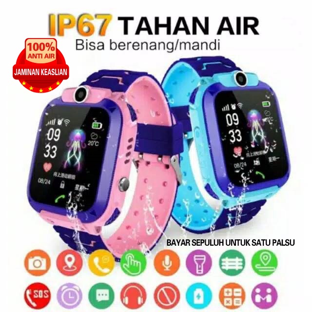 (✅Dikirim Setelah Disinfeksi)  Imoo IP67  Q12 100% Anti Air Jam tangan anak-anak Z6 Dapat memutar dial   Frozen Water