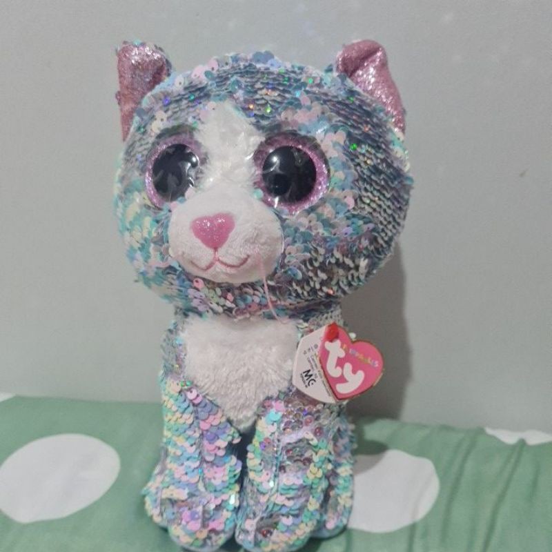 Boneka Mabel Mata Belok Kucing Sequin Original TY