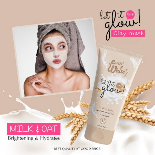 Milk and oat clay mask everwhite