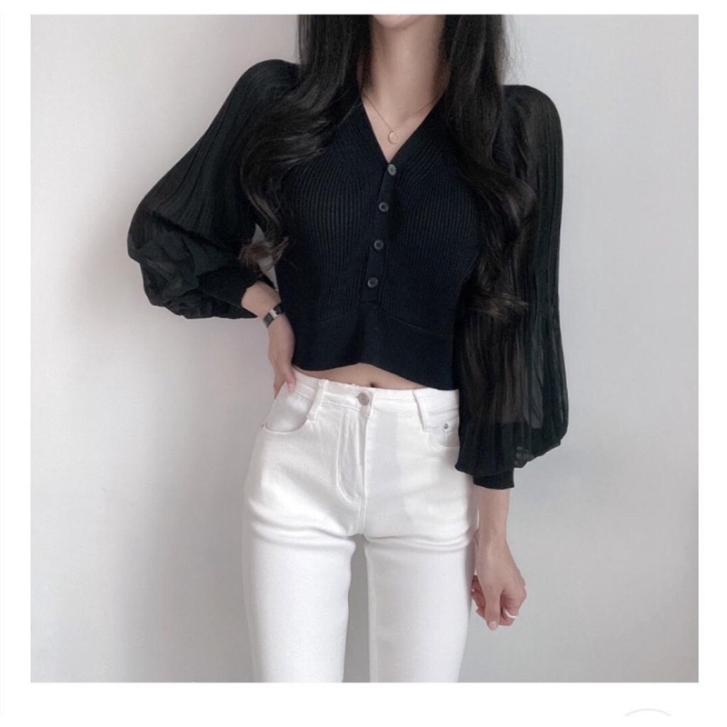 Korean Knif Baju Wanita Lengan Panjang Balon
