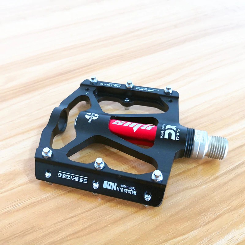 GRTSONGKIR_ 1pair 3 Bearing Bicycle Pedal CNC Aluminum Alloy Ultralight BMX Bike Pedals Flat Road