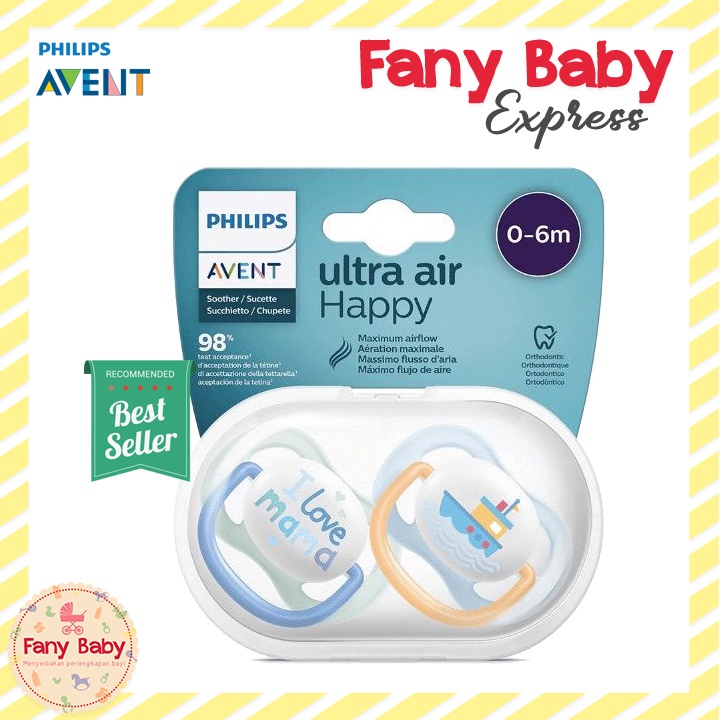 AVENT SOOTHER ULTRA AIR HAPPY 0-6M BOY - SCF080/01