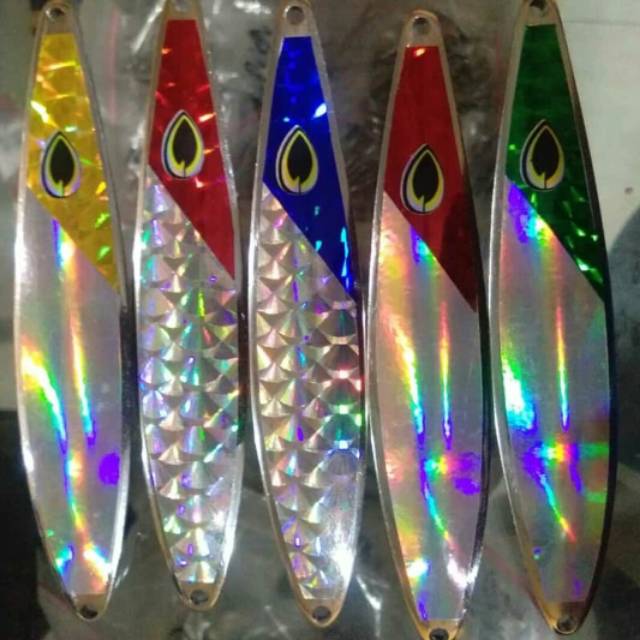 Lure umpan spoon markonyeh 40gr kepala merah hijau biru kuning