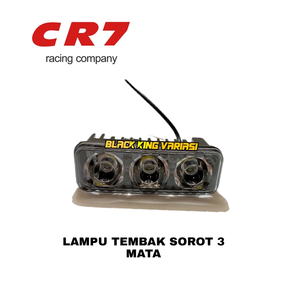 LAMPU SOROT 3 MATA/LAMPU TEMBAK CREE 3 LED DC 12-24V 18W/LAMPU SOROT CREE LED 3 MATA/LAMPU SOROT LED/LAMPU