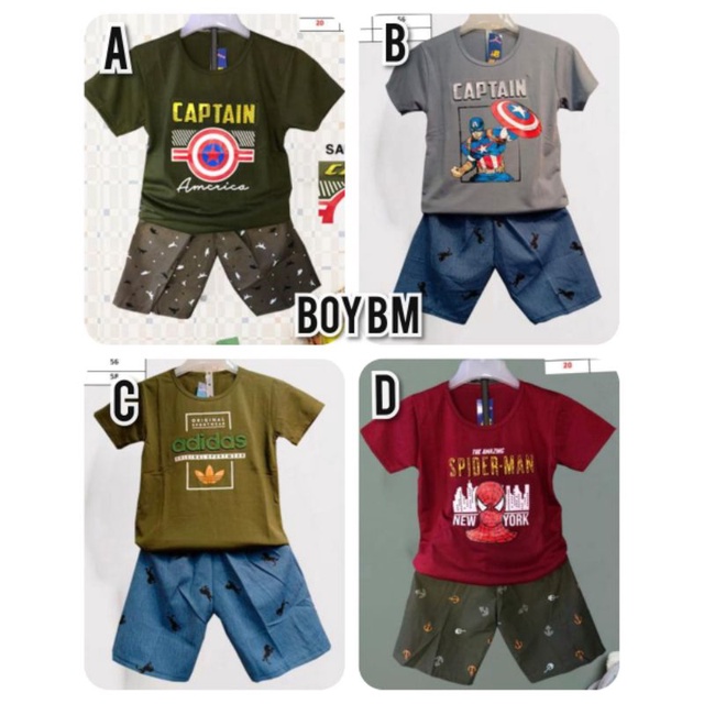 BOY BM SETELAN ANAK (bahan katun embos, adem)