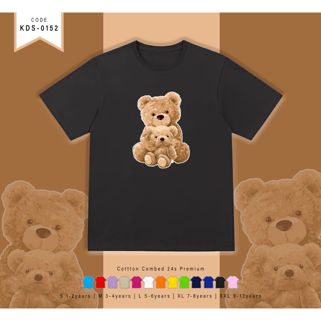 T-SHIRT / KAOS ANAK-ANAK TERMURAH BERGAMBAR BEAR HUG BEAR - TERIMA CUSTOM KAOS KELUARGA