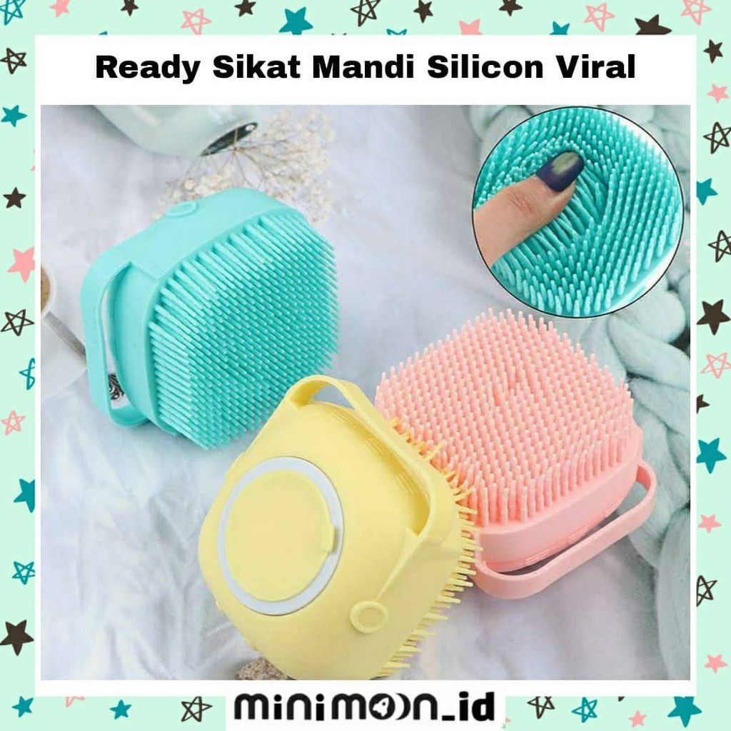 (COD) Sikat Mandi Bahan Silikon Lembut Sikat Badan Kepala Shower Brush Silicone Dispenser Sabun