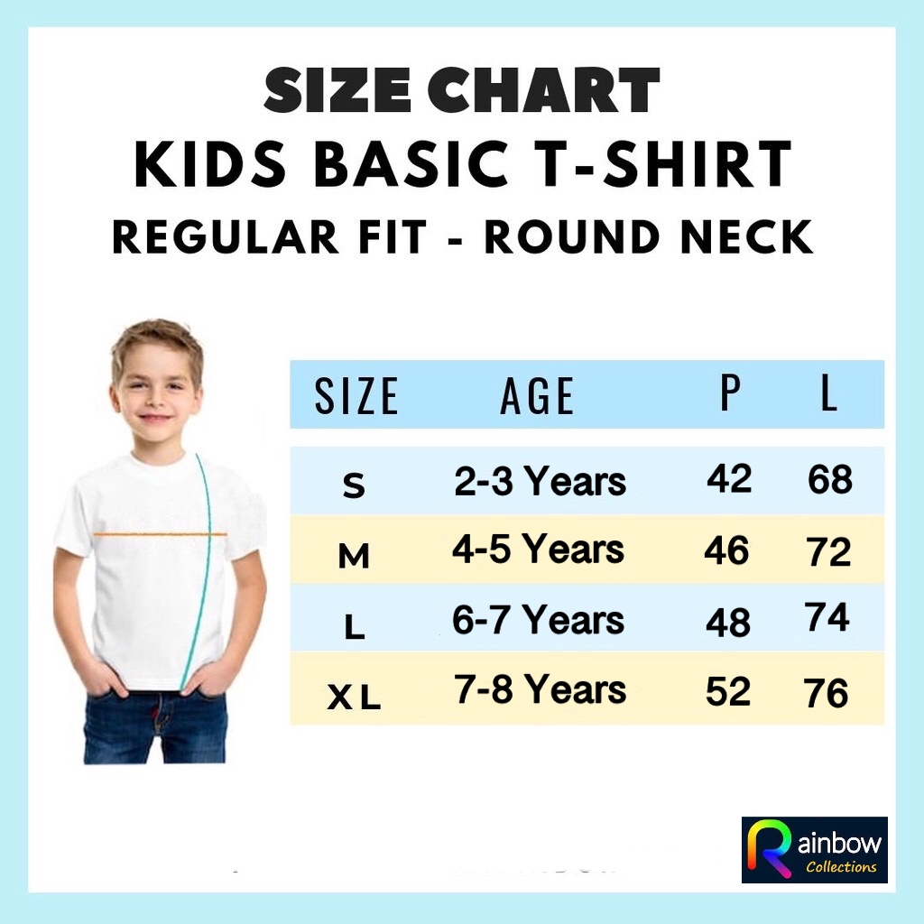 Kaos Polos Anak (2-8 Tahun) Unisex Soft Spandex / T-shirt polos anak XL