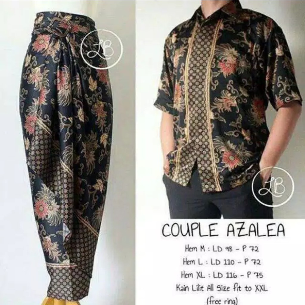 SET KEBAYA COUPLE ROK LILIT DAN HEM/BATIK/KEBAYA NAVY couple/kebaya kutubaru/kebaya seragam