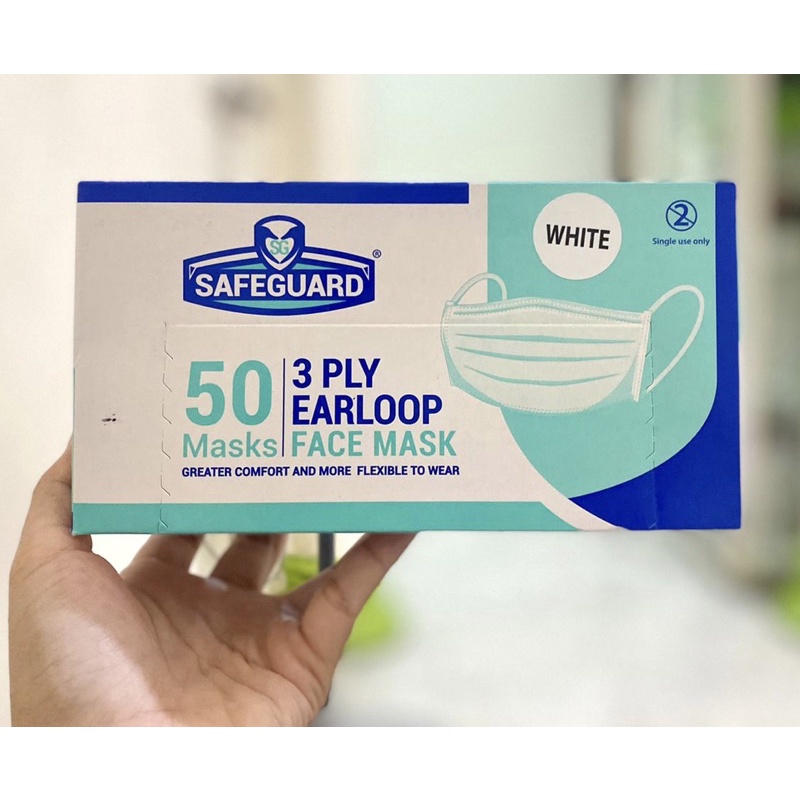 Masker SAFEGUARD Earloop 3ply isi 50 pcs Original