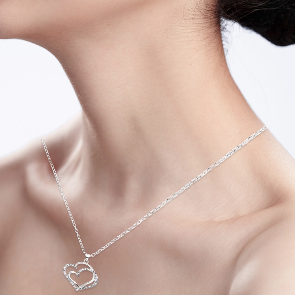 Hu Hu Hu Hu Hu Alat Bantu Pasang Kacamata♡ 1 Set Anting Kait Gantung Wanita Desain Hati Ganda 2 Warna Gaya Musim Panas Untuk Pernikahan