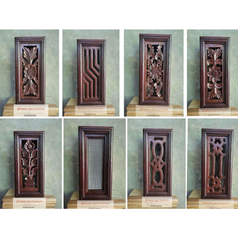 loster kayu jati/ ventilasi rumah sudah finishing motifminimalis dan ukir ukuran 33/17/10