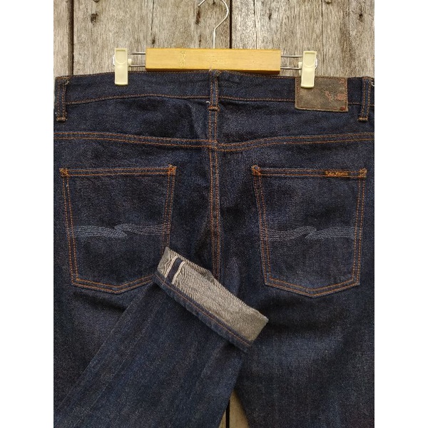 nudie jeans selvedge slim fit blue indigo size 36 second original