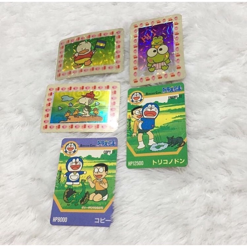 

Sticker Card Kartu Hologram Sanrio Snoopy Doraemon Japan Bandai Koleksi Kartu Vintage