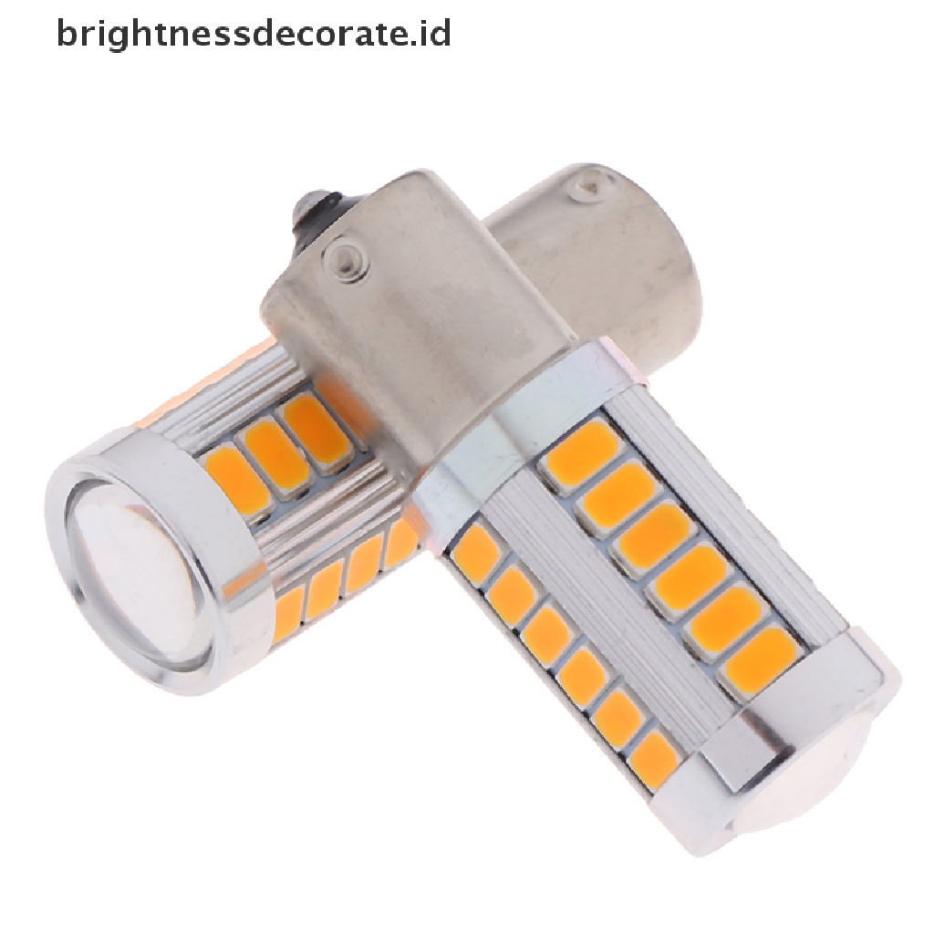 2pcs Lampu Led 1156 Ba15S P21W 33 Smd Super Terang Warna Kuning