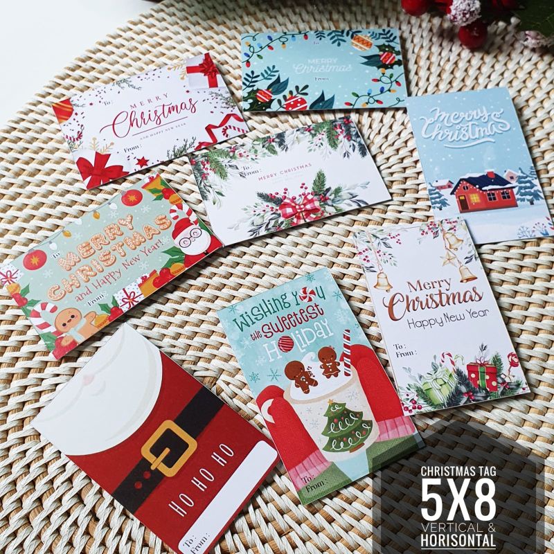 

Christmas Tag 5x8 Card Pita Kartu Ucapan Xmas Hampers Souvenirs Kado Gift Natal