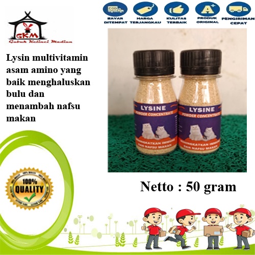 Vitamin Kucing Lysine Murni 50gram Untuk Imunitas Dan Nafsu Makan